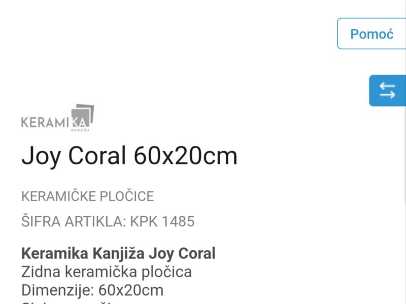 Keramičke zidne pločice Joy Coral 20x60