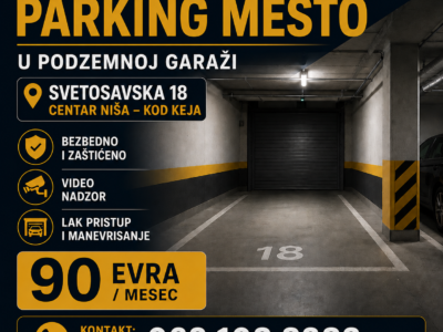 Izdaje se garažno mesto u centru Niša