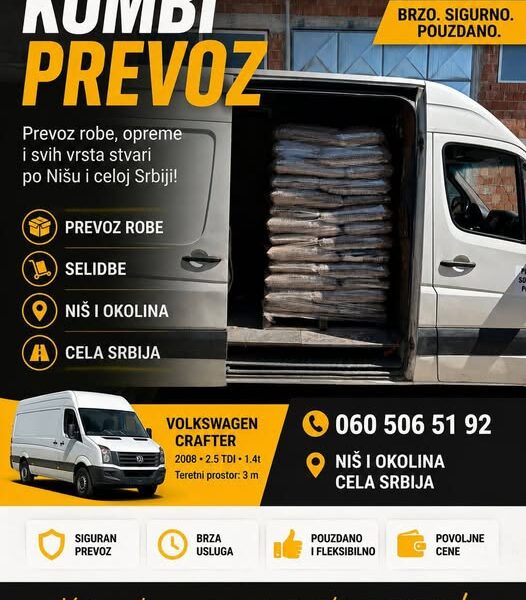 Kombi prevoz robe i selidbe Niš